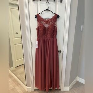 Azazie Lace and Chiffon Bridesmaid Dress